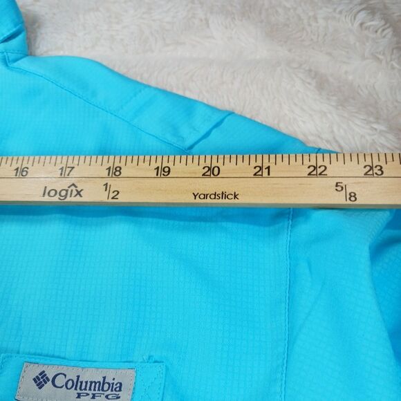 Columbia PFG Performance Button Down Long Sleeve Omni Shade Men's XLT. Blue. - Picture 9 of 12